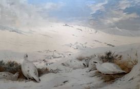 After Archibald Thorburn (British,1860-1935), Ptarmigans in winter, lithograph, numbered 179/500,