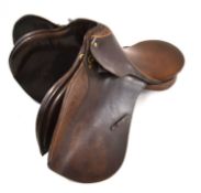 Child's leather hunting saddle by Colman of Croft