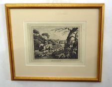 pair of 18th century black and white etchings of fox hunting by William Samuel Howitt 1798-9