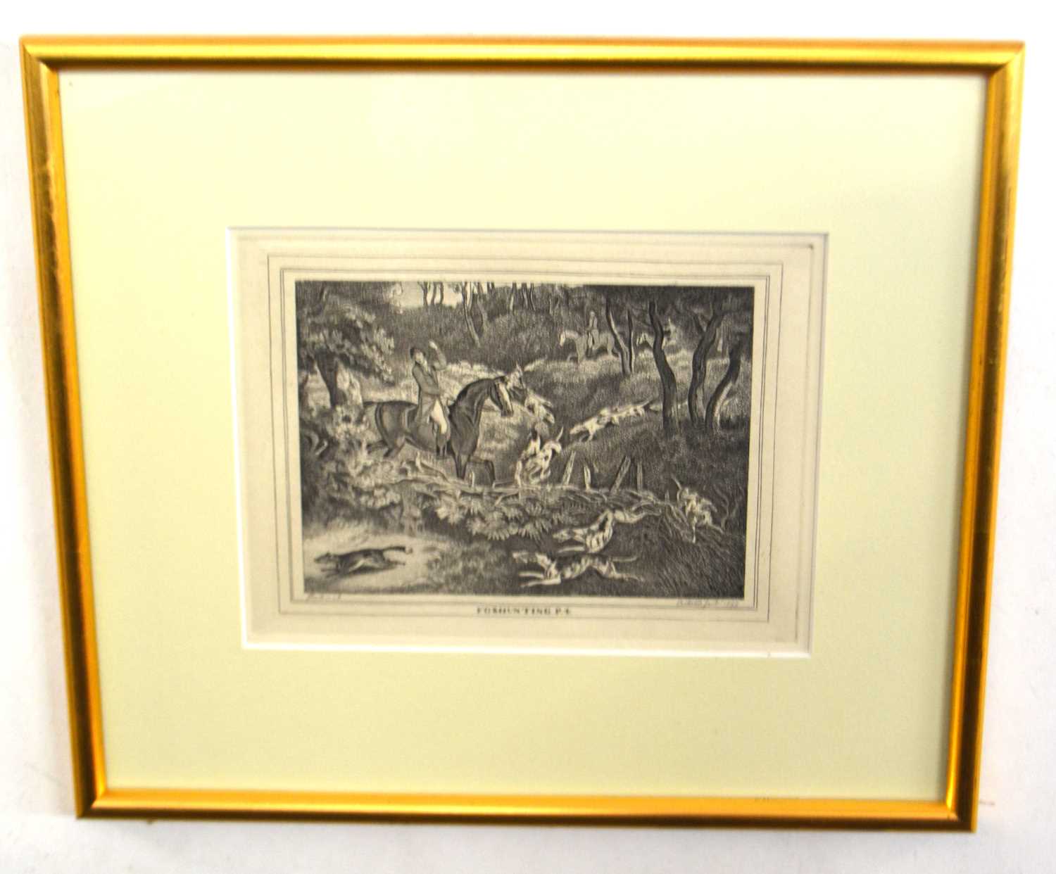 pair of 18th century black and white etchings of fox hunting by William Samuel Howitt 1798-9 - Image 2 of 2