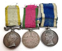 British Victorian Crimea War Medal trio comprising of Crimea Medal, Turkish Crimea Medal, Sardinia