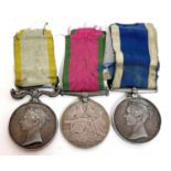 British Victorian Crimea War Medal trio comprising of Crimea Medal, Turkish Crimea Medal, Sardinia