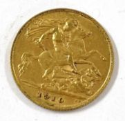 GB, Edward VII 1910 Half Sovereign