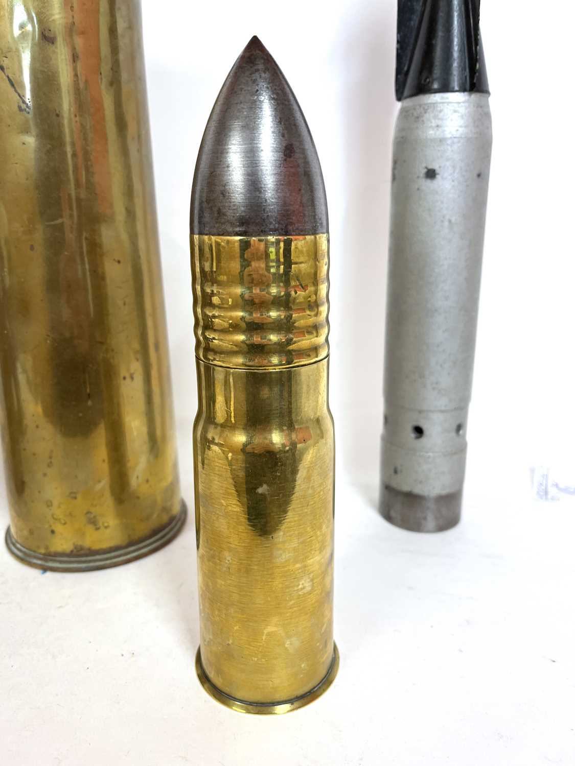 Quantity of eight shell casings, dummy rounds to include inert incendiary bomb, stoked mortar bomb - Image 13 of 23