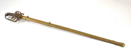 Victorian 1892 pattern Officer's sword with brass scabbard made by Henry Wilkinson of Pall Mall,