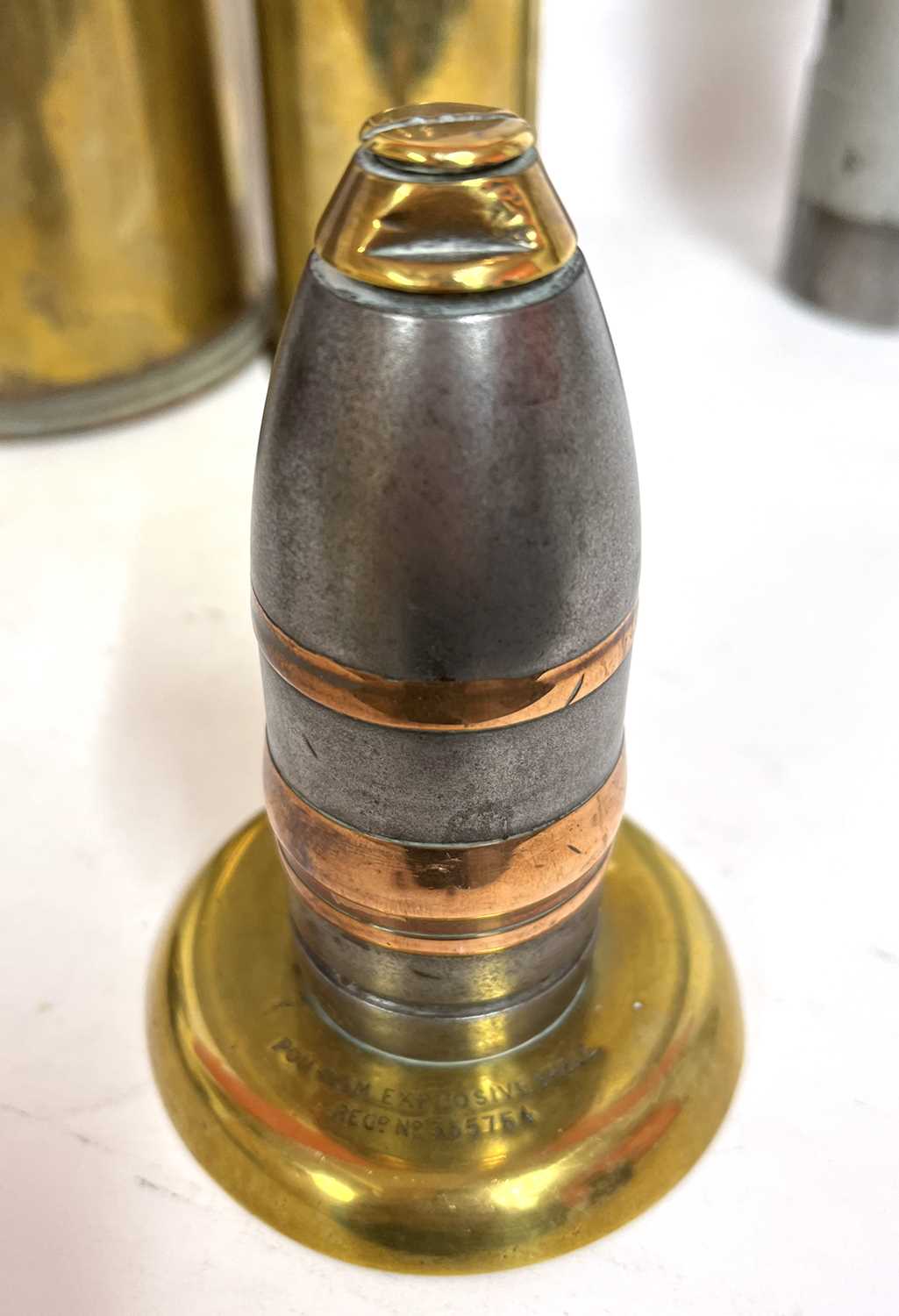 Quantity of eight shell casings, dummy rounds to include inert incendiary bomb, stoked mortar bomb - Image 11 of 23