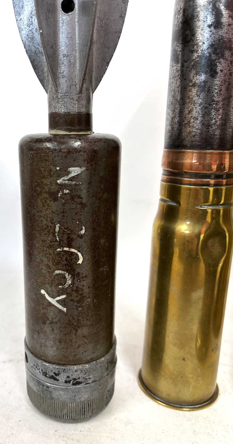 Quantity of eight shell casings, dummy rounds to include inert incendiary bomb, stoked mortar bomb - Image 23 of 23