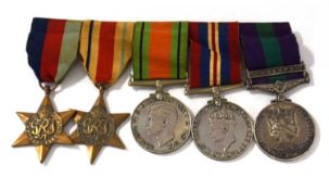 British Second World War and Post War Medal Group of five to include 1939-45 Star, Africa Star,