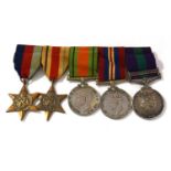 British Second World War and Post War Medal Group of five to include 1939-45 Star, Africa Star,