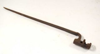 19th Century 1853 pattern triangular blade musket socket bayonet (a/f) length 52cm