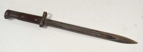 20th Century Czech model 1924 bayonet lacking scabbard, blade stamped CSZU, overall length 43cm (a/