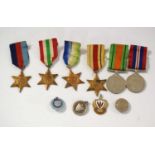 Quantity of six Second World War British Campaign Medals to include 1939-45 Star, Italy Star, Africa