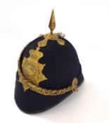 Victorian Home Service helmet with Royal Marine Light Infantry OR's helmet plate and chin strap,