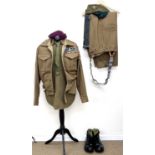 Reproduction Second World War glider pilots battle dress uniform comprising battle dress tunic,