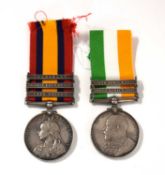 Boer War Queen Victoria and King South African medal pair impressed to 2705 Pte P Ball North