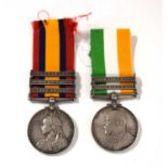 Boer War Queen Victoria and King South African medal pair impressed to 2705 Pte P Ball North