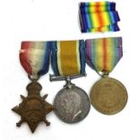 World War One British Medal trio comprising 1914-15 Star, 1914-18 War Medal, 1914-19 Victory Medal