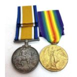 World War One British Medal pair comprising of 1914-18 War Medal, 1914-19 Victory Medal impressed to