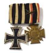 First World War Imperial German Medal pair to include Iron Cross EK1914 with suspension ring stamped