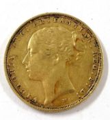 GB, Victoria 1886 Sovereign, Melbourne Mint