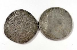 GB Charles I (1625-49) Half Crown plus William III (1694-1702) 1698 Half Crown (poor). qty 2