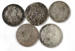 Mexico, Spanish Colony, Carolus IV, 8 Reales, plus Netherlands Lion Daalder, plus Belgium Leoplod II