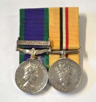 Queen Elizabeth II British medal pair to include General Service medal with Northern Ireland clasp