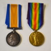 First World War Medal pair comprising 1914-18 War Medal and 1914-19 Victory Medal impressed to 38468