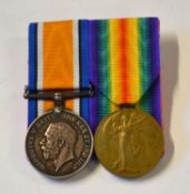 First World War Medal pair comprising 1914-18 War Medal and 1914-19 Victory Medal impressed to 20837
