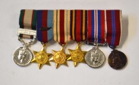 Set of six 20th Century Second World War British Army medal miniatures to include George VI Indian