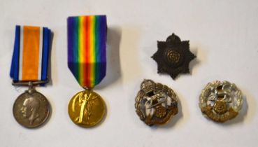 First World War Medal pair comprising 1914-18 War Medal and 1914-19 Victory Medal impressed to