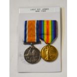 First World War Medal pair comprising 1914-18 War Medal and 1914-19 Victory Medal impressed to