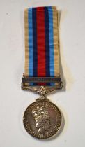 Boxed Elizabeth II Operational Service Afghanistan medal impressed 25068725 Pte P Sheerin, RLC (