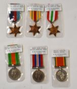 Second World War British and Commonwealth Campaign Medal group comprising of six medals, 1939-45