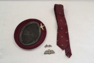 1946 dated British Parachute Regiment beret with Kings crown cap badge together with Parachute