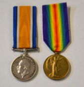First World War Medal pair comprising 1914-18 War Medal and 1914-19 Victory Medal impressed to 2-