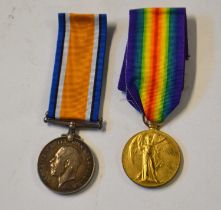 First World War British Medal pair to include 1914-18 War Medal, 1914-19 Victory Medal impressed