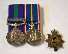 Elizabeth II British medal pair to include General Service medal with canal zone clasp, National