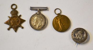First World War British Medal trio comprising 1914-15 Star, 1914-18 War Medal and 1914-19 Victory