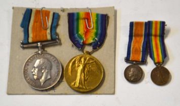 First World War Medal pair comprising 1914-18 War Medal and 1914-19 Victory Medal impressed to