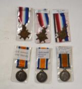 Quantity of six First World War British medals to include 1914-15 Star, impressed to 74139 Gunner