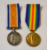 First World War Medal pair comprising 1914-18 War Medal and 1914-19 Victory Medal impressed to B.7.