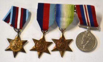 Second World War British Naval medal group of three Campaign Medals to include 1939-45 Star,