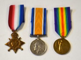 First World War British medal trio to include 1914-15 Star, 1914-18 War medal and 1914-19 Victory