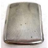 George VI silver cigarette case of rectangular form, overall engine turned decoration, (separated at