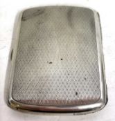 George VI silver cigarette case of rectangular form, overall engine turned decoration, (separated at