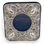 A modern silver fronted photograph frame with easel back, 85 x 85mm, Birmingham 1994