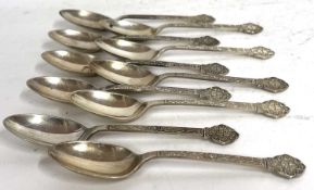 Ten Lindisfarne pattern teaspoons, hallmarked for Sheffield 1959/60, makers mark for Cooper Bros &