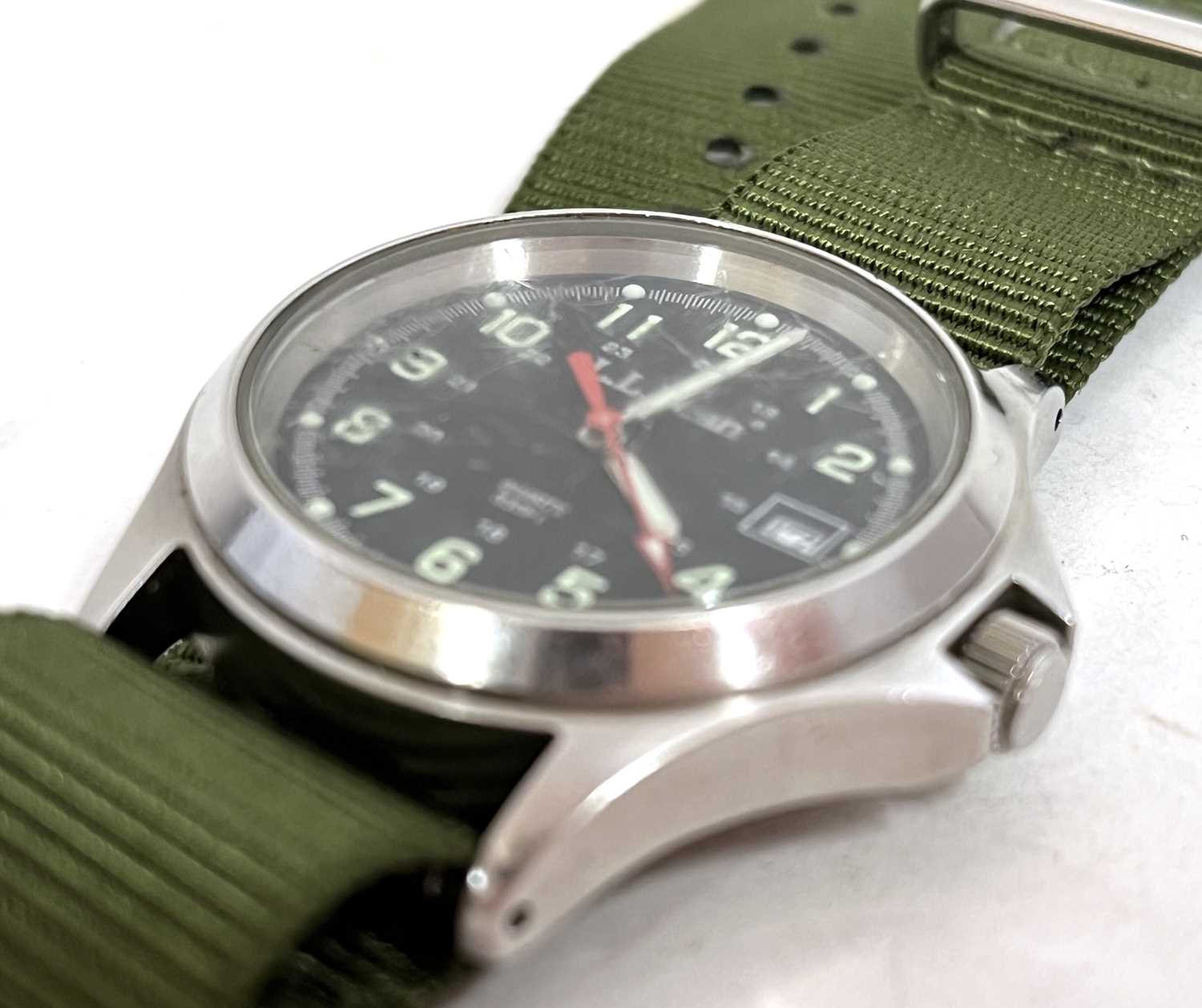 A L L Bean military style gents Quartz wristwatch, the watch has a stainless steel case and Quartz