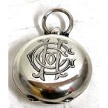 An Edwardian silver sovereign case engraved with initials, push button mechanism, Birmingham 1913,